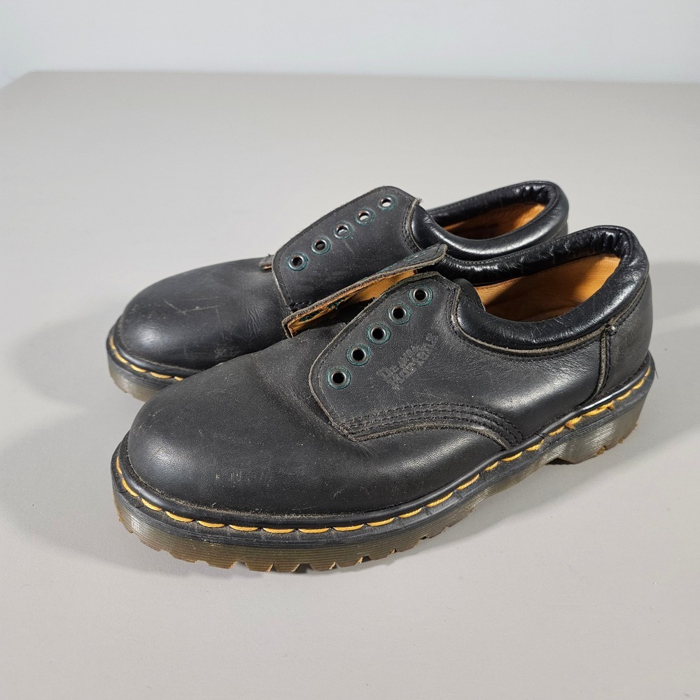 Dr. Martens 8053 Oxford Mens Size 7 Black Leather Made in England Vintage Shoes